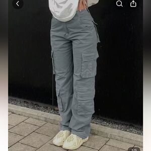 WHITE Vintage High Waist Cargo Pants
